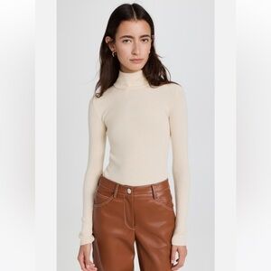 AYR Soft Cream Knit Mock Turtleneck
